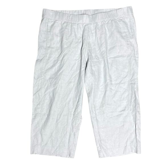 J. JILL PureJill NWT Linen Wide-Leg Pull-On Pants in Zinc Light Gray Size 3X - Picture 1 of 6